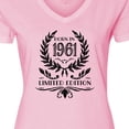 thumbnail image 4 of Inktastic Born in 1961 Limited Edition Women's V-Neck T-Shirt, 4 of 5