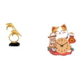 thumbnail image 1 of Figura de delfín,Colección de adornos de escritorio con figuras de delfines,Reloj de pared,Reloj de pared silencioso para amantes de los gatos,Bonito reloj de pared para dormitorios infantiles., 1 of 8