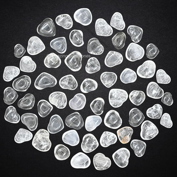 Clear Quartz Stone Heart - Pack of 10 Crystal Heart Stones