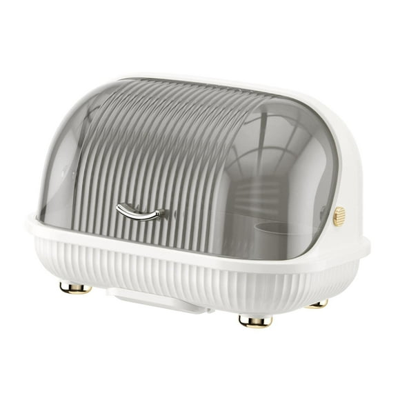 Escurridor de cubiertos, soporte para tazas de escritorio, soporte para tazas hueco con tapa L Porcelana blanca