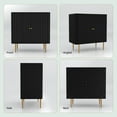 thumbnail image 2 of HLR Black Accent Cabinet with Fluted Textured, Modern Sideboard Buffet Cabinet with 2-Doors, 2 of 7