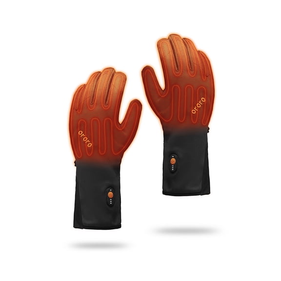 ORORO Heated Liner Gloves for Men and Women, Heated Gloves Rechargeable for Winter Outdoors (Neutral Black, M)