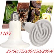 Ceramic Emitter Heated Bulb Pets Pet Reptile Heat Breeding Light Infrared Electrical Lamp White 110V 25W/50W/75W/100W/150W/200W