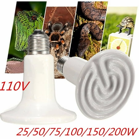 Ceramic Emitter Heated Bulb Pets Pet Reptile Heat Breeding Light Infrared Electrical Lamp White 110V 25W/50W/75W/100W/150W/200W