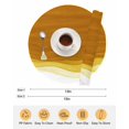 thumbnail image 6 of 13 Inch Round Placemats Set of 6, Ombre Orange Waves Non Slip Heat Insulation PP Table Mats, Abstract Art Gradient Modern Washable Place Mats for Kitchen Dining Party Table Decor, 6 of 7