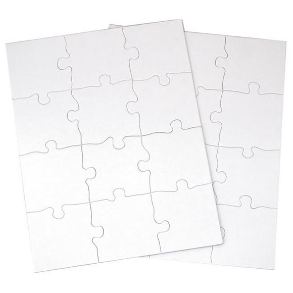 Inovart 2716 Puzzles Blancs de 8,5 x 11 Po - 12 Pièces - 12 par Pack