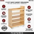 thumbnail image 3 of Rev-A-Shelf 11" Pullout Cabinet Storage Organizer Soft-Close, 448-BCSC-11C, 3 of 12