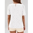 thumbnail image 5 of PRETTYGARDEN Women's Puff Short Sleeve Eyelet Shirts Summer Lace Blouses Dressy Casual Work Tops Spring Teacher Clothes, 5 of 9