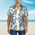 thumbnail image 4 of Kll Men'S Hawaiian Shirt Short Sleeve Button Down Beach Shirts-Flowers And Butterflies, 4 of 8