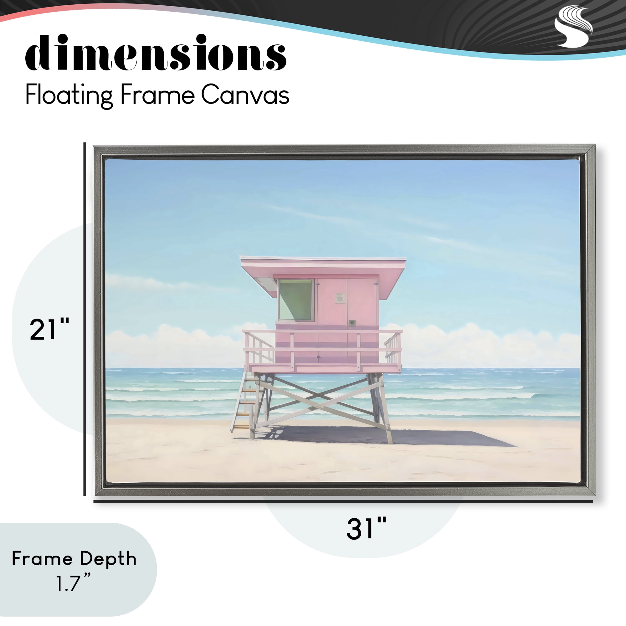 Stupell Industries Miami Beach Lifeguard Station Gray Framed Floater Canvas Wall Art, design by Creative Studio
