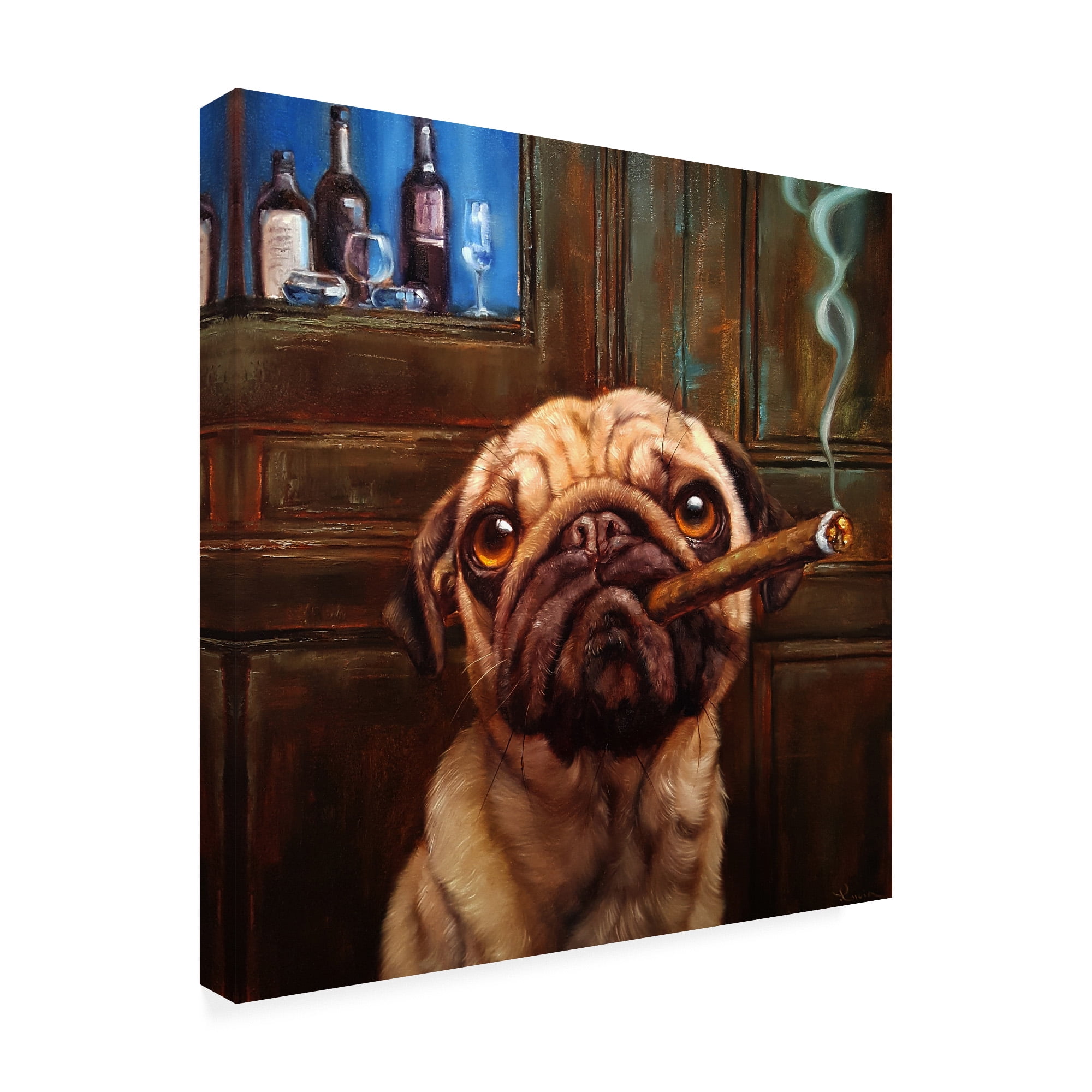 Trademark Fine Art 'Uptown Pug' Canvas Art by Lucia Hefferna