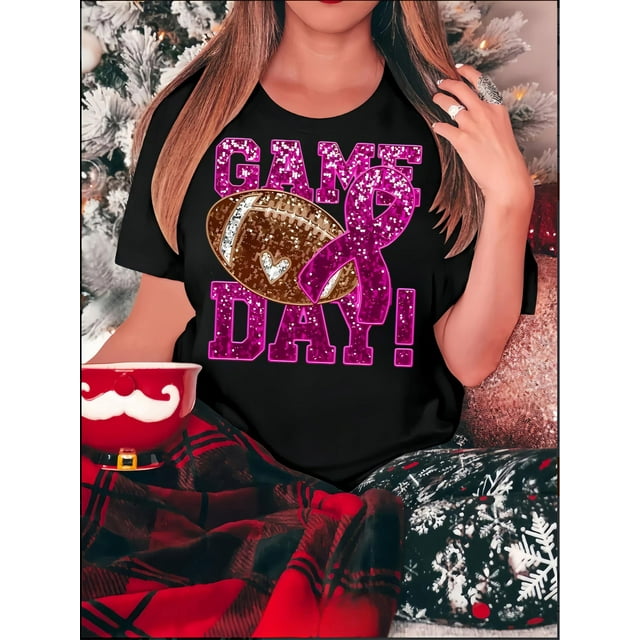 Graphic Print Crew Neck T-Shirt, Casual Short Sleeve T-Shirt for Spring & Summer, Women's Clothing