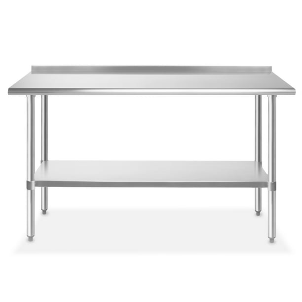 NSF Stainless Steel Commercial Kitchen Prep & Work Table w/ Backsplash 60 in. x 24 in