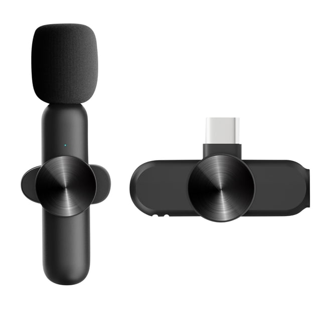 Micrófono de solapa inalámbrico Micrófono de solapa Micrófono de grabación de audio y video Mini micrófono para iPhone tipo C