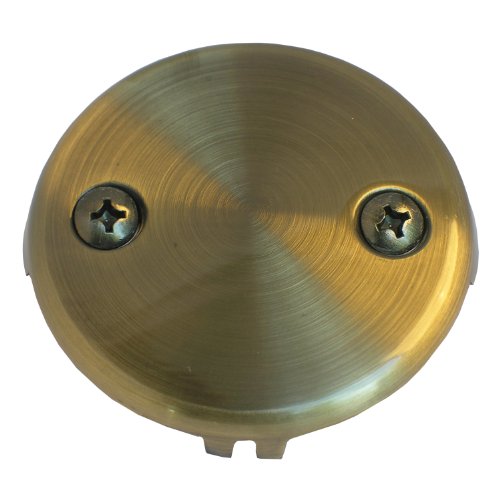 Lasco 2Hole Antique Brass Bath Tub Overflow Face Plate 031433