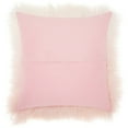 thumbnail image 3 of Nourison Couture Fur Ombre Tibetan Lamb Skin Decorative Throw Pillow, 20" x 20", Rose/White, 3 of 3