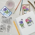thumbnail image 2 of Sellos transparentes de silicona para tarjetas con fondo de hortensias (postales)., 2 of 9
