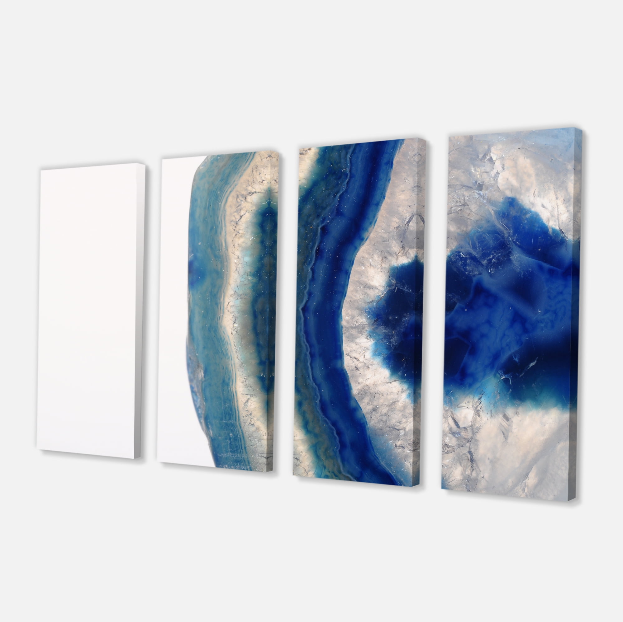 Designart 'Macro of Blue Agate Stone ' Abstract Canvas Wall Art Print