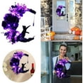 thumbnail image 3 of Wiher Halloween Wreaths Decor with Lights for Front Door, 13.77" Halloween Moon Wreath with Black Cat Wood Wreath Halloween Wreath Horror Decorations for Home Party Window Wall Indoor Outdoor A, 3 of 8
