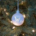 thumbnail image 6 of W LED Monogram White Bisque 4 x 4 Porcelain Ceramic Decorative Hanging Ornament, 6 of 6