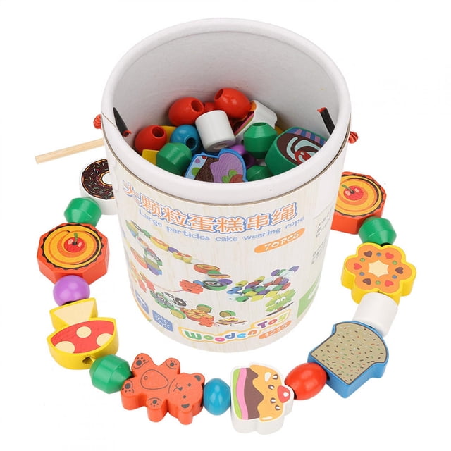 Juguete de ensartar cuentas de madera, juguete de ensartar cuentas de madera de colores, juguete de ensartar cuentas de madera, juguete de madera para niños, el mejor en su clase