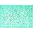 thumbnail image 1 of Ahgly Company Machine Washable Indoor Rectangle Medallion Turquoise Blue Traditional Area Rugs, 5' x 8', 1 of 4