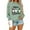 Mint Green, variant on WTOBBY Women's Casual Fashion Round Neck Long Sleeve Christmas Printed Sweatshirt, Sporty Comfort for Holiday Season and Everyday Active Wear,Army Green L