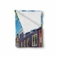 thumbnail image 2 of Amsterdam Soft Flannel Fleece Throw Blanket, Buildings of the Holland with Colorful Windows Under the Cloudy Blue Sky, Cozy Plush for Indoor and Outdoor Use, 50" x 70", Multicolor, by Ambesonne, 2 of 6