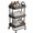 Black, variant on Fenbeli 3-Tier Metal Rolling Utility Cart with Wheels, White, 18"L x 13.4"W x 31"H