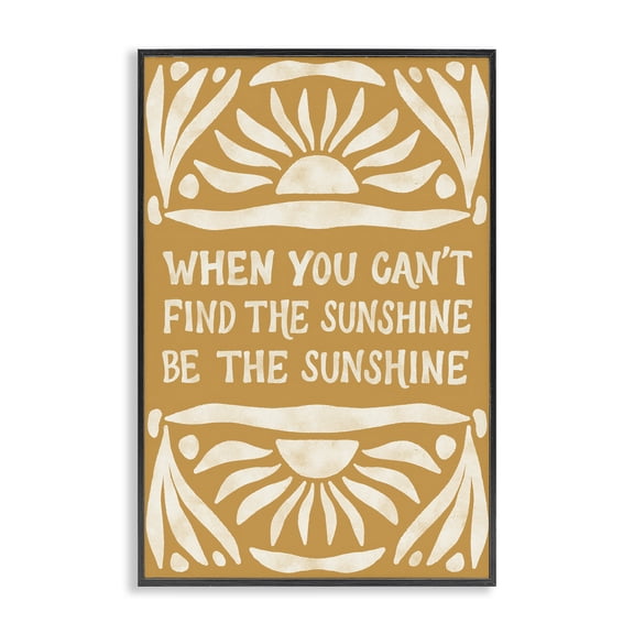 Stupell Industries Bohemian Boho Be The Sunshine Black Framed Giclee Art, 12 x 18, by Amanda Houston