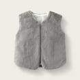 thumbnail image 2 of Gvdentm Baby Boys Girls Winter Vest Fleece Zip up Cute Soft Waistcoat Jackets(Grey,4-5 Years), 2 of 5