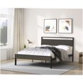 thumbnail image 2 of Industrial Queen Bed Frame with Wood Headboard, Platform Base with Storage, Quiet, Tool-Free Assembly, No Box Spring Required, 2 of 10
