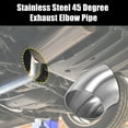 thumbnail image 2 of Unique Bargains 4 Pcs OD 2.5 Inch 45 Degree SS304 Stainless Steel Exhaust Elbow Pipe for Car Modified Exhaust System, 2 of 7