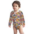 thumbnail image 2 of Xecao Beach Life Print Baby unisex-baby Cotton Long-sleeve Bodysuits-3 Months, 2 of 6