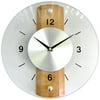 Contemporary Glass and Wood Wall Clock