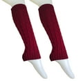 thumbnail image 2 of Dengjunhu Women Solid Color Winter Warm Cable Knit Leg Warmers Knitted Crochet Long Socks, 2 of 7