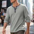 thumbnail image 6 of Lzobxe Shirts for Men Long Sleeve Waffle Henley Casual Henley,Size S-3XL, 6 of 8