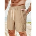 thumbnail image 2 of Biezeib Men Summer Casual Loose Shorts, Fashion Solid Color Short Pants, Drawstring Elastic Waist Athletic Shorts with Pockets, 2 of 6