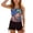 Black-I, variant on Kids Girls 2 Piece Tank Swimsuit Patriotic USA Flag Print Swim Top with Side Drawstring Shorts Quick Dry Bathing Suit Red-H