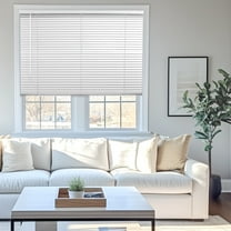 Chicology 51"W X 84"H Gloss White Cordless Light Filtering 1" Slats Vinyl Mini Window Blinds
