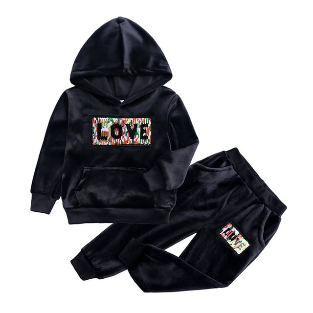 Ensemble Sweat à Capuche en Coton à Manches Longues pour Enfants, Bébés Filles Garçons Automne Hiver