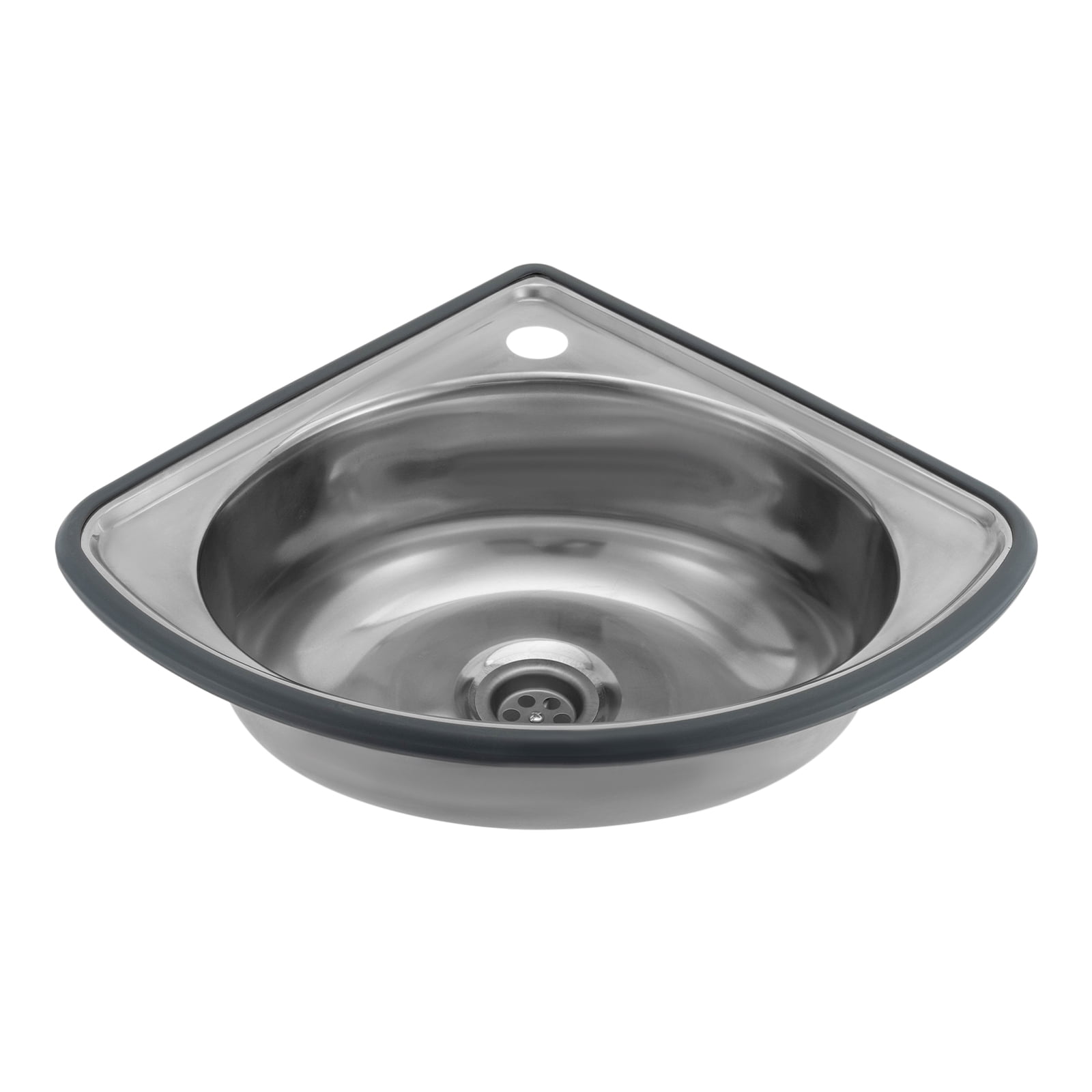 Wildnix Stainless Steel Bathroom Sink with Unique Fan-Shaped Design, Modern Industrial Style, Anti-Rust, Space-Saving, Round Single Bowl for Bathroom or Kitchen Use