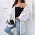 thumbnail image 6 of Winter Coats for Women Fall Sweaters for Women 2025 Women Solid Color Botton Fall And Winter Long Sleeve Cardigan Fashion Coat, 6 of 8