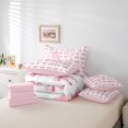 thumbnail image 4 of Erosebridal Kawaii Bowknot Bedding Queen Size,Monogrammed Letter Comforter Sets with Sheets,Inital Alphabet Bedding Sets Queen Size,Lightweight Cartoon Room Decorative,Reversible,7 Pieces, 4 of 5