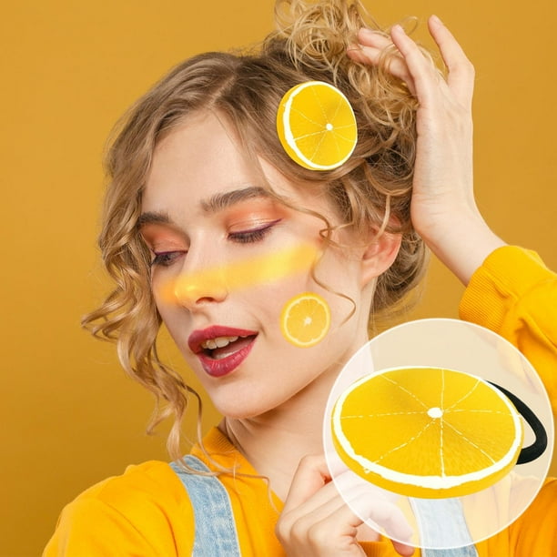 Fiudx Cuerda para El Pelo con Forma de Fruta, Diadema de Resina Metálica, Accesorio Elástico para El Pelo, Ideal para Fiestas de Carnaval, Estilo para Niñas y Mujeres, Diseño Realista de Rebanadas.