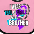 thumbnail image 4 of Inktastic Suicide Prevention I Wear Teal and Purple for My Brother Boys or Girls Baby Bib, 4 of 4