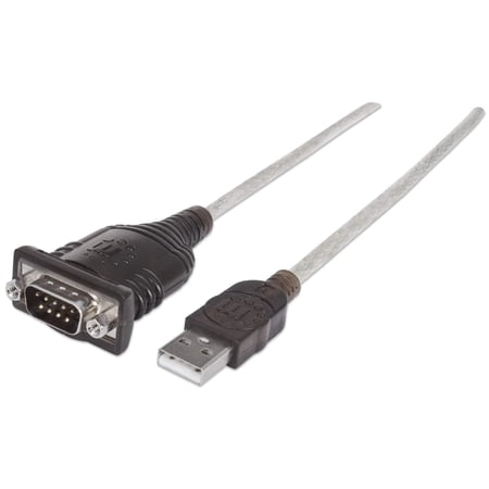 UPC: 0766623205153 | Manhattan USB to Serial Device Converter [205153]  Connects One Serial Device to a USB Port  USB-A Male to DB9 Female  Prolific PL-2303RA Chip  18 in. cable