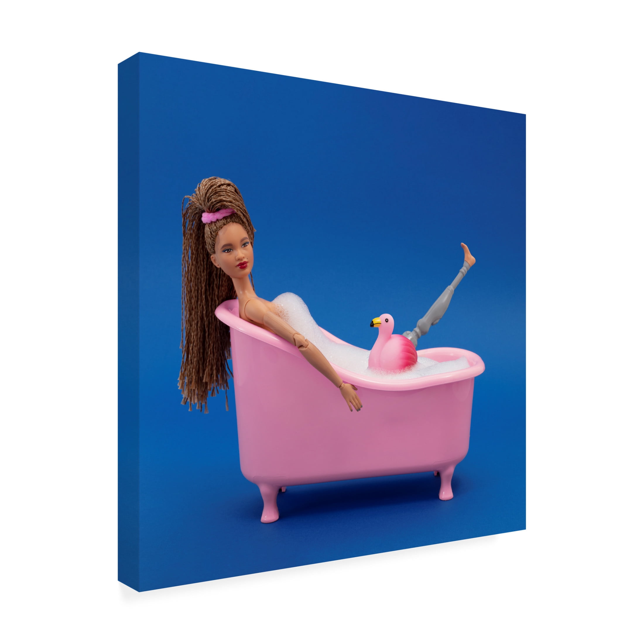 Canvas Wall Art - Julia Ramiro 'Sexy Bath' Wall Art for Living Room, Bedroom, or Office Décor by Trademark Fine Art - 14 x 14 Inches