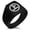 Black, variant on Stainless Steel Murakami Samurai Crest Needle Stripe Pattern Biker Style Polished Ring