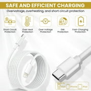 Emporium Exclusive | 3ft Lightning USB to USB C Cable | White Cabo Infinity Line | Compatible Lightning Cable with iPhone 7 to 14 | 1 Count
